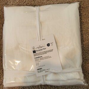 Crate & Barrel white linen shower curtain brand new in packaging